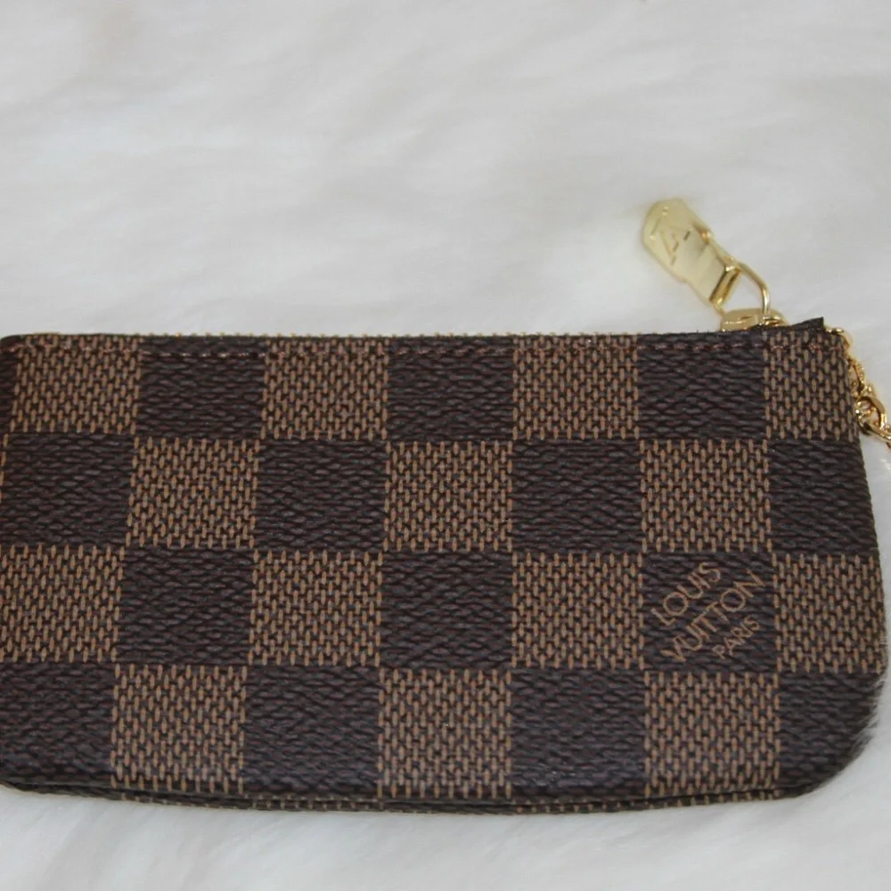 New! LOUIS VUITTON Key Pouch Damier Ebene Made in USA